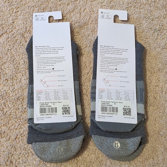 NEW Lululemon Power Stride Tab Sock *Wool x TWO PAIRS! - Picture 4 of 8